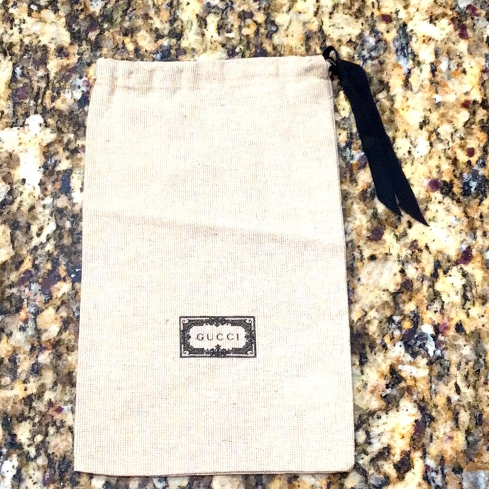 Gucci Tan Dust Bag with Black Ribbon